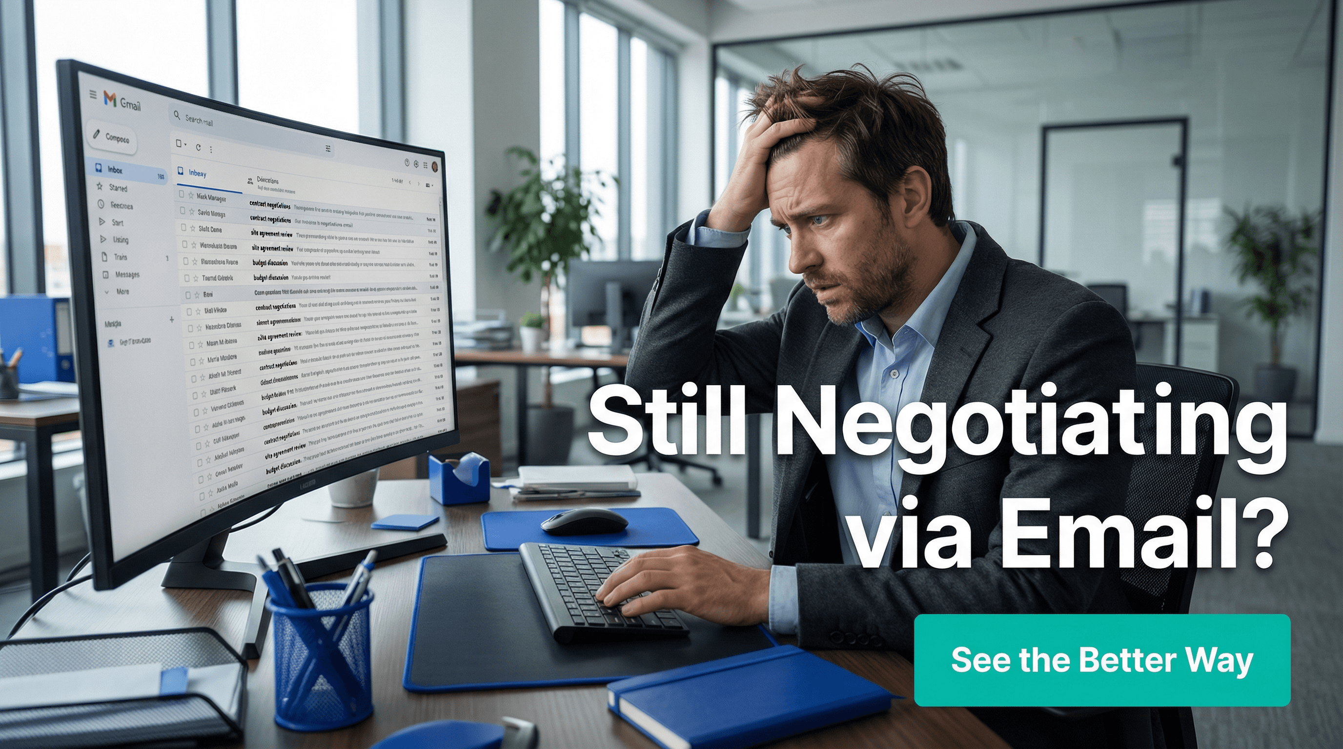 Frustrated professional still negotiating clinical trial contracts via email